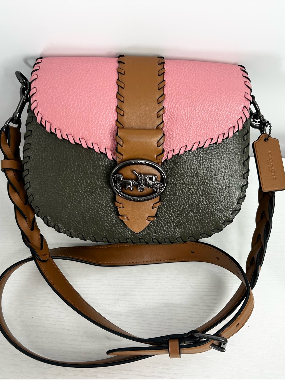 COACH Leather 2WAY Handbag Shoulder Bag Brown Authentic Women's Crossbody NWOT